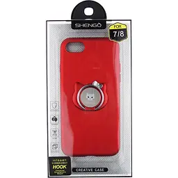 Чохол-накладка Shengo Soft-touch holder TPU Case iPhone 7 Red - мініатюра 2
