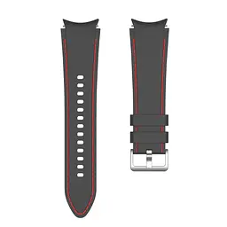 Ремінець для Samsung Galaxy Watch 5 44mm - чорно-червоний ширина кріплення 20мм силікон Watchbands RLine (W44-0WB79323545) - мініатюра 5