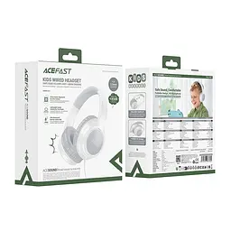 Навушники дротові ACEFAST H18 wired headset for kids Grey White - мініатюра 7