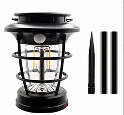 Вуличний садовий сонячний світильник лампа Solar Sensor Light Hop-8818F 1 шт. на сонячній батареї - мініатюра 2