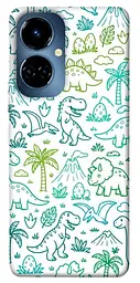 TPU чохол Demsky Dino pattern для TECNO Camon 19 (CI6n) / 19 Pro (CI8n)