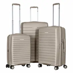 2E Набір валіз 2E, Aero, поліпропілен, (L+M+S),TSA, 4 колеса, EXP, сіро-коричневий