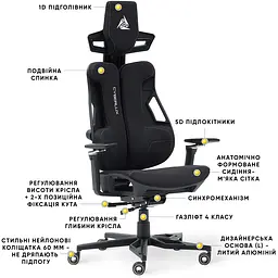 Геймерське крісло Cyberlux V10 Fabric Black (арт. GM-V10 FB) - мініатюра 4