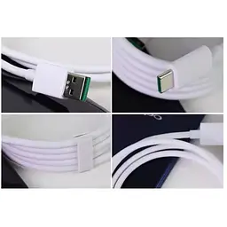 Кабель Super VOOC Flash Charge для Oppo 80W / 8A 1m USB на Type-C / USB-C (QC03) white - мініатюра 3
