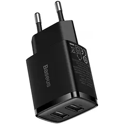 Зарядний пристрій Baseus Compact Charger 2USB 10.5W EU Black - мініатюра 3