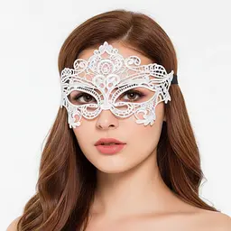 Еротична маска на очі біла One size (K0072-2)