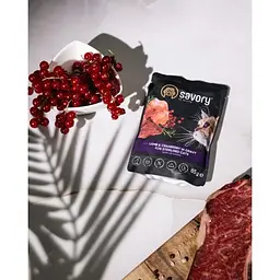 Вологий корм Savory для стерилізованих кішок, ягня з журавлиною в соусі, пауч, 85 г - мініатюра 5