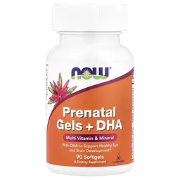 Вітаміни та мінерали NOW Prenatal Gels with DHA, 90 капсул