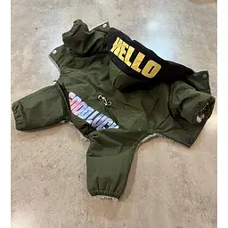 Зимовий комбінезон для собак "Hello, Good Luck" з кільцем на спинці, зелений XL Multibrand zoo0006305