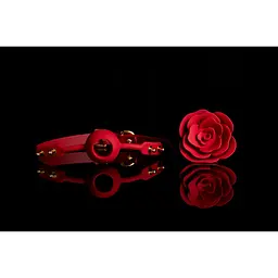 Кляп у формі Троянди червоний Rose Ball Gag Upko - мініатюра 7