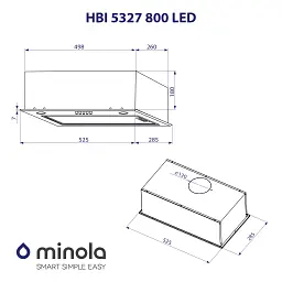 Витяжка вбудована Minola HBI 5327 I 800 LED - мініатюра 10