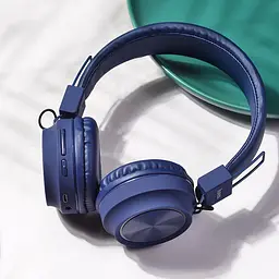 Навушники бездротові HOCO W25 Bluetooth 5.0 Blue з мікрофоном - мініатюра 4