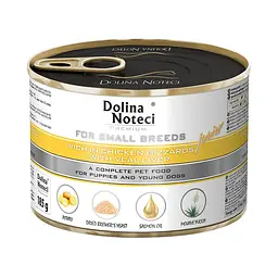 Вологий корм для цуценят,юніорів собак маленьких порід Dolina Noteci Premium з курячим шлунком та печінкою теляти 185 г