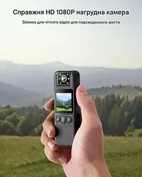 Нагрудна камера BOBLOV A26 Full HD з поворотним об'єктивом 180° і нічним баченням - мініатюра 3