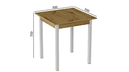 Стіл кухонний Ferrum-decor Дієго 75x70x70 Білий ДСП Дуб Артізан 16мм (FRD-105705) - мініатюра 3