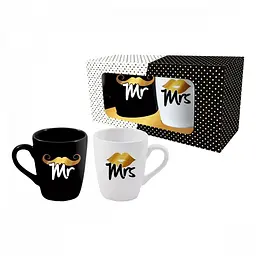 Чашки BLACK and WHITE Barylka 300ml. - Mr/Mrs 2шт Pleasures 25-00216 100513