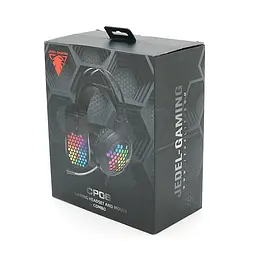 Комплект миші та навушники Jedel CP06. Навушники: φ50 мм, мікрофон, RGB, кабель 2.0 м. Миша: DPI 800/1200/1600/2000, RGB, кабель 1.5м. Black. Box - мініатюра 2