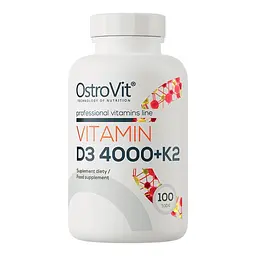 Вітаміни та мінерали OstroVit Vitamin D3 4000 +K2, 100 таблеток