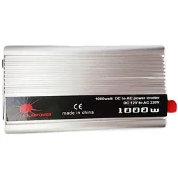 Автомобільний інвертор Solar Power Inverter Himastar 016 c 12V на 220V 1000W модифікована синусоїда Silver, 1 розетка, 1 USB (11059)