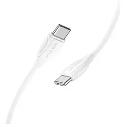 Кабель Borofone BX19 Type-C to Type-C 3A. 60W 1m PVC PVC connectors White - мініатюра 2