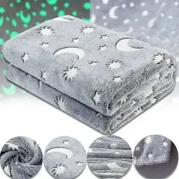 Плед Magic Blanket Сірий, світиться у темряві, плюшевий плед дитячий, м'який теплий 100×150