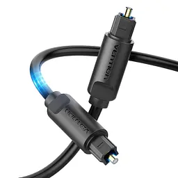 Оптичний цифровий аудіокабель Vention 1,5 м Toslink Тослінк Оптичні штекери S/PDIF 5.1-канальне аудіо Для 5.1 джерело й приймач мають підтримувати формат Чорний (BAEBG)