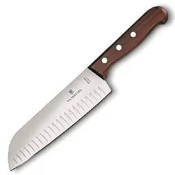 Кухонний ніж Victorinox Wood Santoku лезо 17см ріфл. з дерев. ручкою у подар.упак. - мініатюра 2