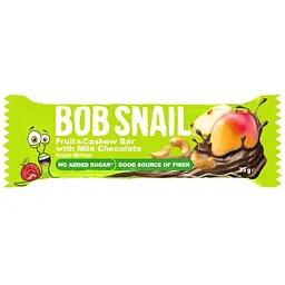 Набір фруктово-горіхових батончиків Bob Snail Яблуко-Манго-Кеш’ю-Кріспи Кіноа з молочним шоколадом 35 г х 15 шт.