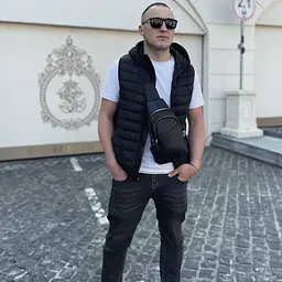 Сумка слінг чоловіча через плече 17х32х8 бананка з натуральної шкіри TIDING BAG A25F-515-1A чорна 17 см - мініатюра 6