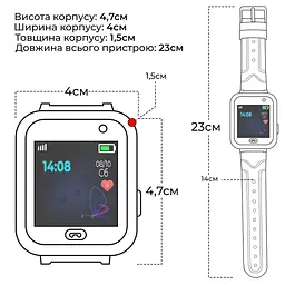 Дитячий водонепроникний смарт-годинник з GPS JETIX DF22 Light Edition оригінальний з телефоном і камерою (Blue) - мініатюра 6
