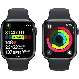 Смарт-годинник Apple Watch Series 9 GPS 45 mm Midnight Aluminium Case with Midnight Sport Band - M/L Model A2980 (Grade C) Seller Refurbished - мініатюра 8