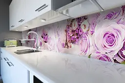Кухонний фартух Серця вінілова наклейка квіти абстракція романтика Рожевий 65х250 см Happy Pocket Z180746 - мініатюра 6