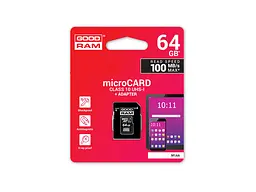 Карта пам'яті GOODRAM microSDXC class 10 UHS-I + SD Adapter 64 GB (M1AA-0640R12) - мініатюра 5