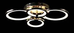 Люстра стельова LED Splendid Ray LK38/2+2, 4 лампи, золото/білий, 60 см, димер, сучасний стиль для дому - мініатюра 4
