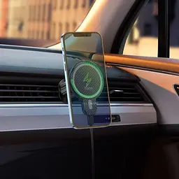 Автотримач Hoco CA85 магнітний з бездротовою зарядкою 15W чорний - мініатюра 4