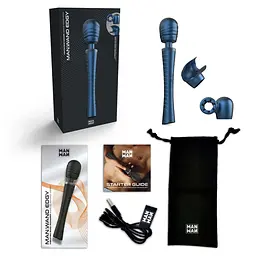 Вібромасажер Dorcel Man.wand Edgy, 30 см (синій) - мініатюра 5