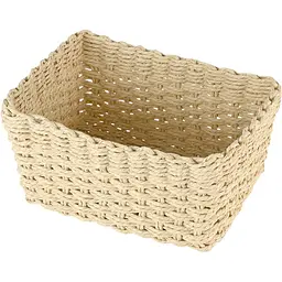 Кошик плетений МВМ My Home (MVM) TH-34 M 25х19х13 см бежевий (TH-34 M BEIGE) - мініатюра 2