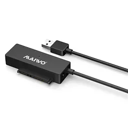 Адаптер Maiwo для підключ. HDD SATA 2,5"/3,5"/5,25"/SSD до портів USB 3.0, БЖ 12В/2А в компл, чорний