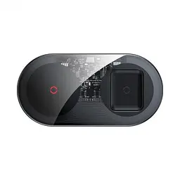 Бездротовий зарядний пристрій Baseus Simple Turbo Edition 2 in 1 (Phone + Watch) 24W TZWXJK-B01 Black - мініатюра 6