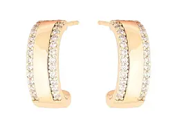 Сережки Xuping пусети позолота 18K "Дуги з доріжками кристалів" 288573