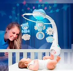 Музичний мобіль з проектором Infantino 3 в 1, блакитний (004896I) - мініатюра 4