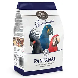 Повнораціонний корм для всіх видів великих та середніх папуг Deli Nature Birdelicious Parrots Serengeti з вітамінізованими гранулами 2 кг 28528