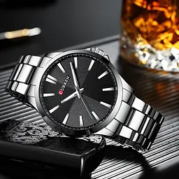 Годинник наручний Curren 8322 Silver Black (18689) - мініатюра 3