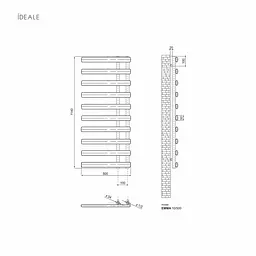 Рушникосушка дизайнерська Ideale Emma 11 10/500 біла, Білий - мініатюра 3