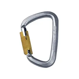 Карабін Singing Rock D Steel Triple Lock Screw Gate Black 50kN Сріблястий - мініатюра 2