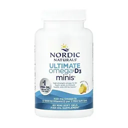 Витаминно-минеральный комплекс Nordic Naturals Омега-3 и витамин D3, 1120 мг и 25 мкг (1000 МЕ), вкус лимона, Ultima (NOR-06105) - миниатюра 3