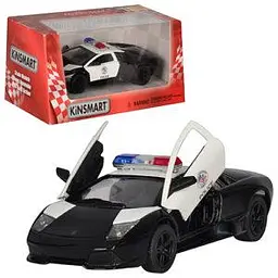 Машинка полицейская инертная Kinsmart Lamborghini KT-5317-WP 12 см - миниатюра 1