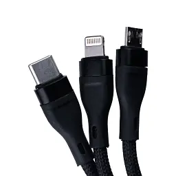 Універсальний зарядний кабель 3 в 1 Type-C/Micro-USB/Lightning Smart X UR521 - мініатюра 18