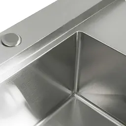 Кухонна мийка Platinum Handmade 580x480x220 L нержавійка (товщина 3,0/1,5 мм корзина та дозатор в комплекті), R, Нержавіюча сталь - мініатюра 10
