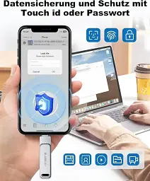 Флеш-накопичувач 3-в-1 MFi для iPhone / iPad / Android / ПК Lightning + USB + Type-C, 128 ГБ, металевий корпус - мініатюра 2
